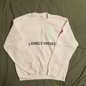 White lonely ghost crew neck